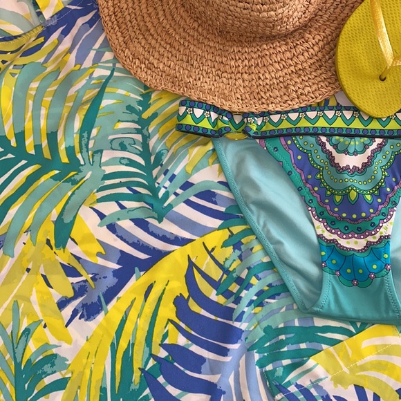 mud pie ‘Macy’ Shift Dress in Green Palm Print - Picture 11 of 12